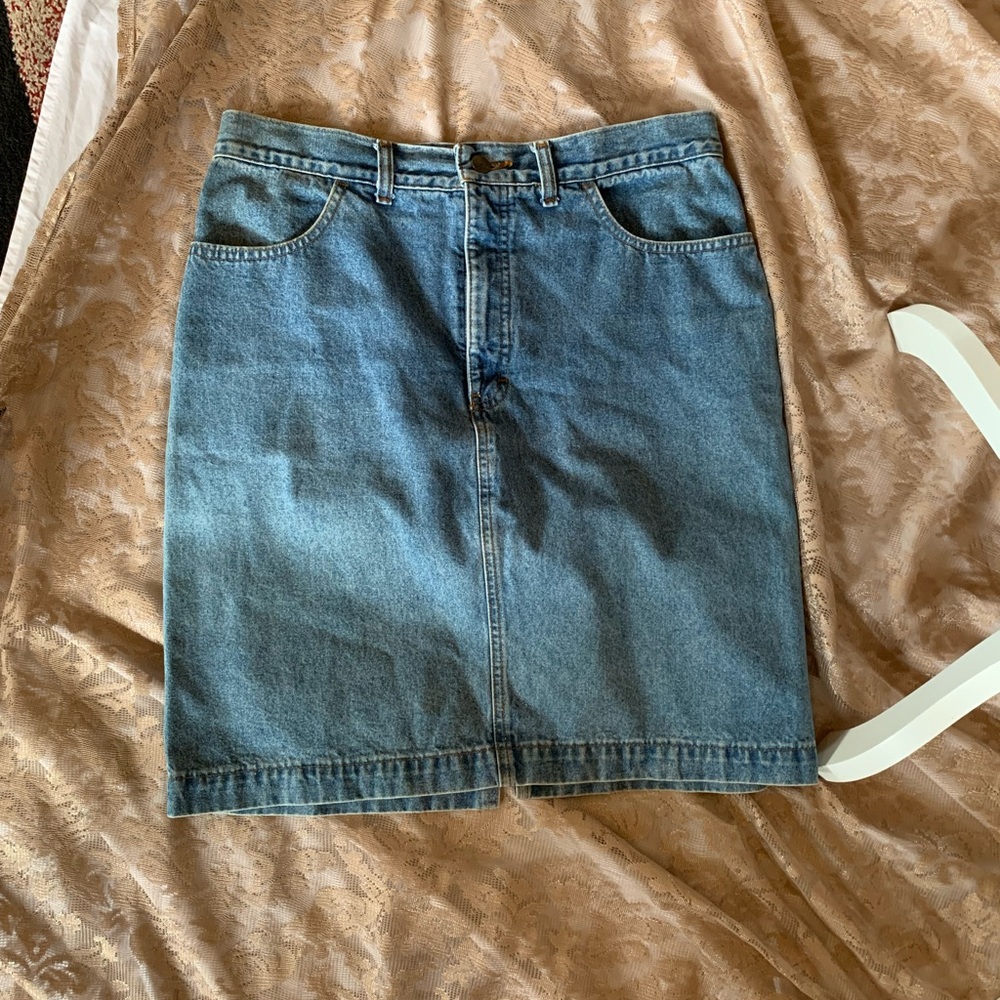 Western Style Blue Denim Pencil Skirt Retro Cowgirl Coastal Size 32‎ XL Y2K Fall